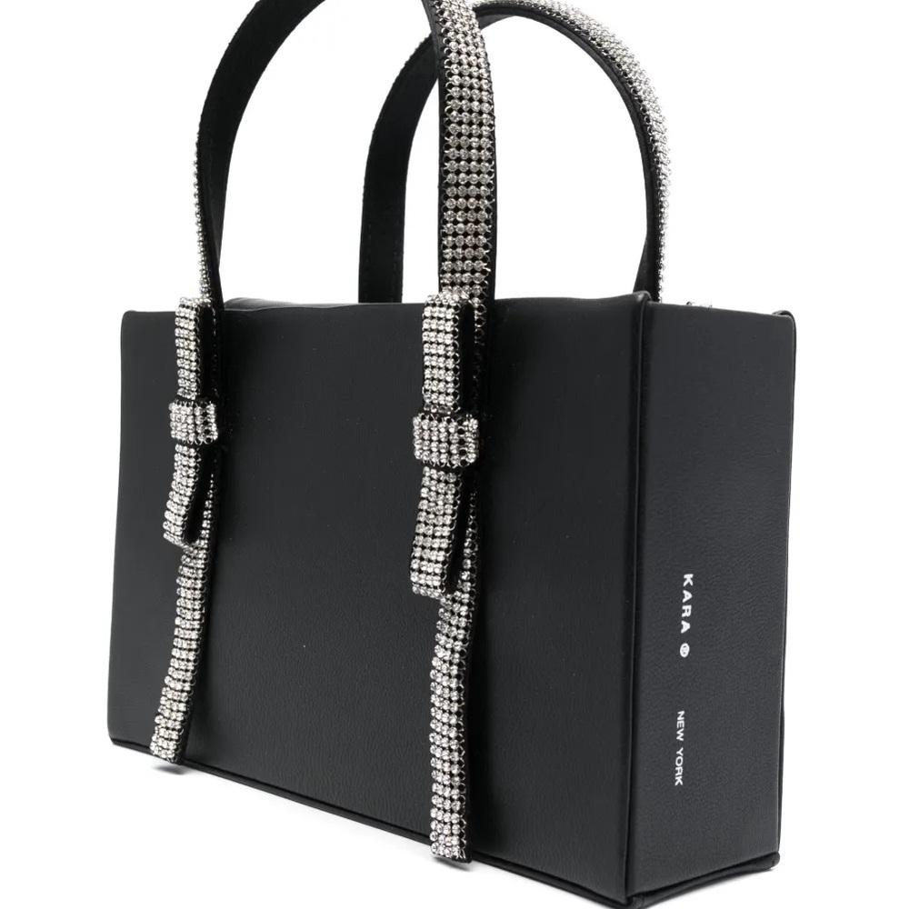 Black Mini Bow Bag with Silver Embellishments